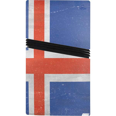 Iceland Flag Distressed PS5 Pro Bundle Skin